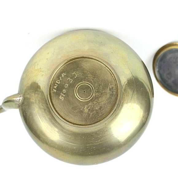 SOLD- Vintage Brass Etched Tea Kettle Tea Pot India - Picture 6 of 8